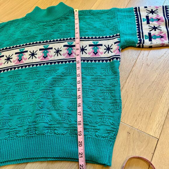 Women’s Vintage Rainbow Ridge Ski Sweater Bright Color 80s SZ M - Picture 6 of 7